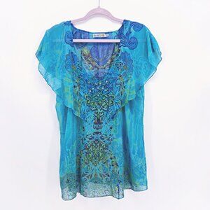 Unity World Wear Y2K Embellished Sheer Top